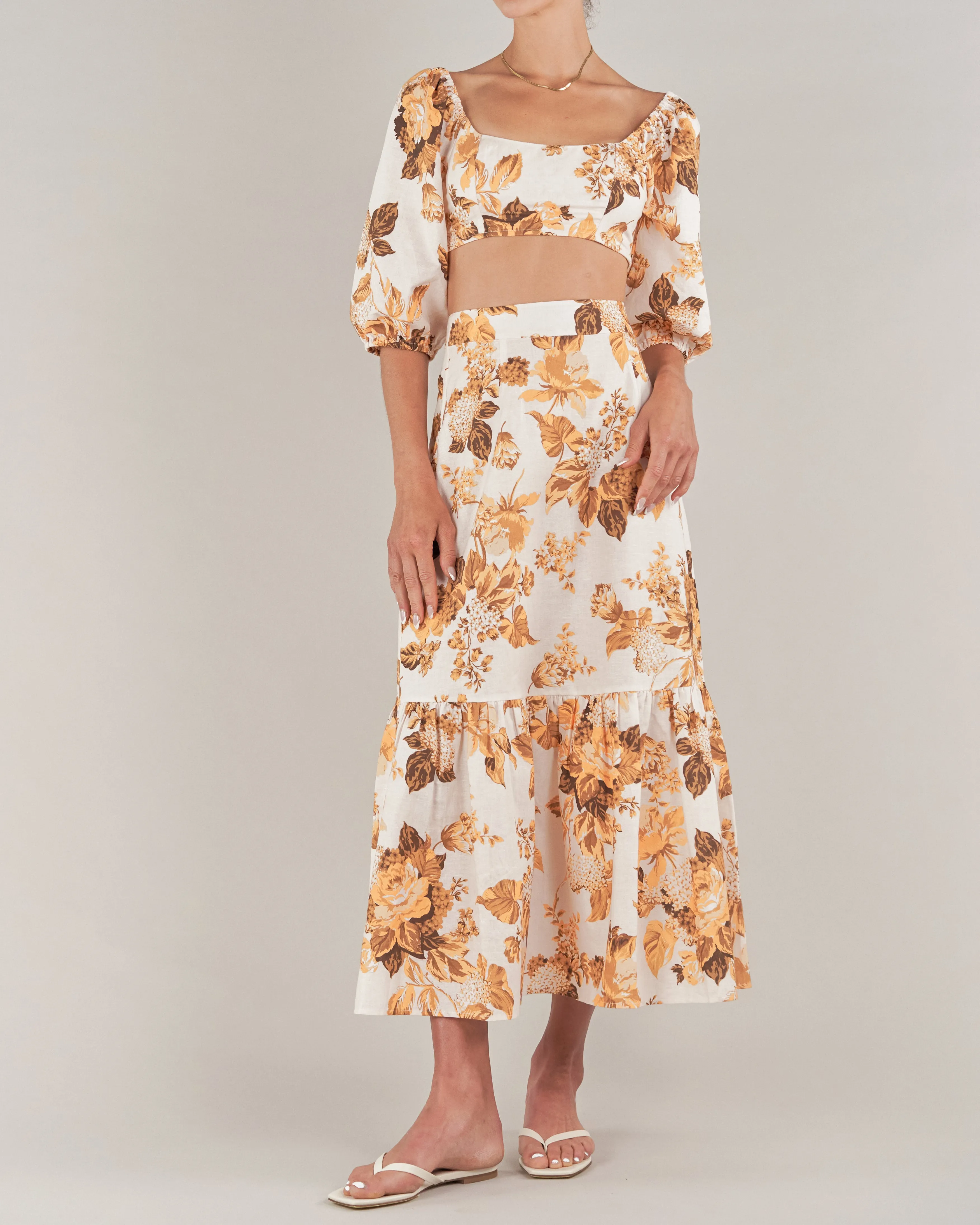 Saint Lucia Linen Crop Top