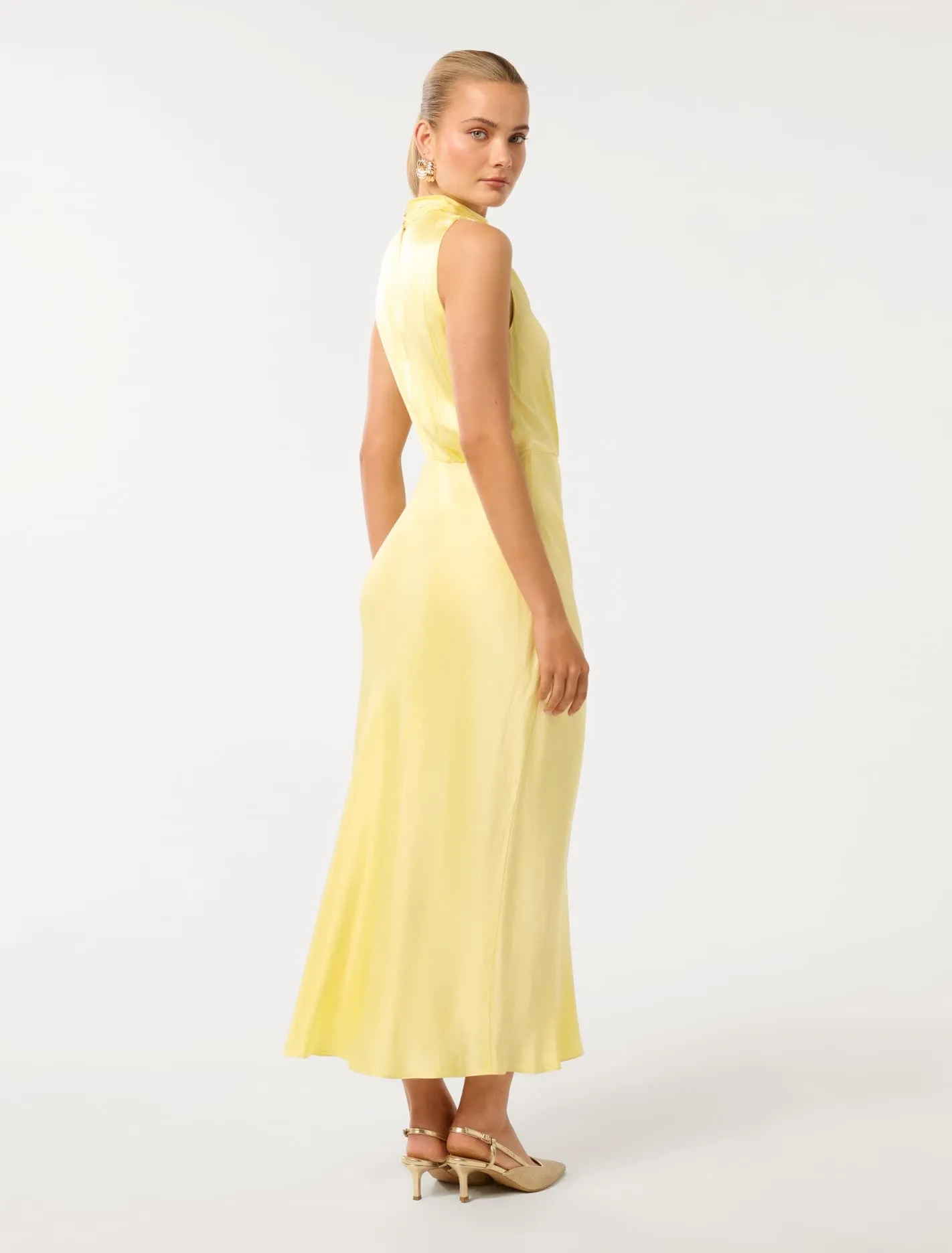 Sienna High Neck Satin Maxi Dress