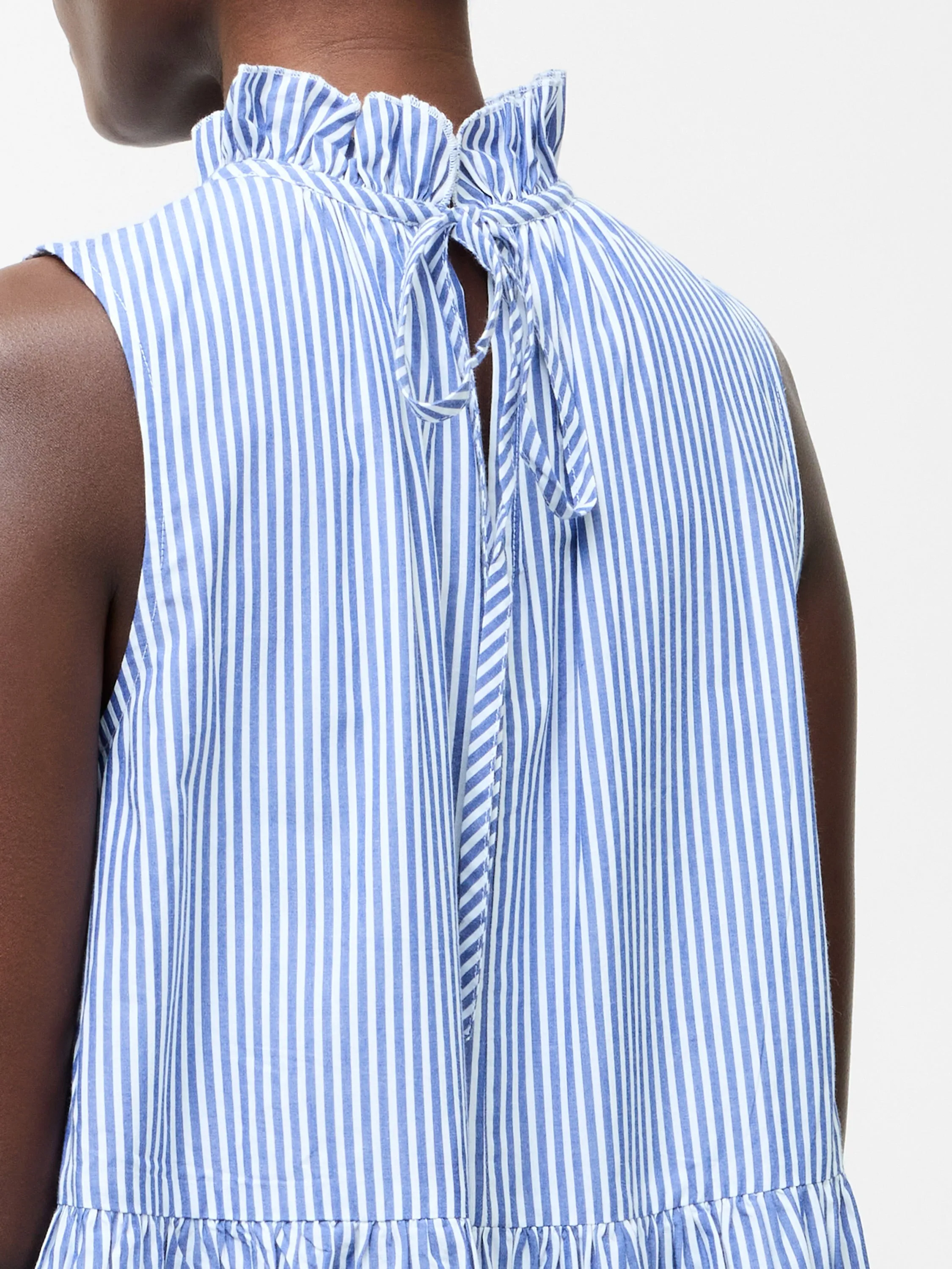Tiered Stripe Poplin Dress