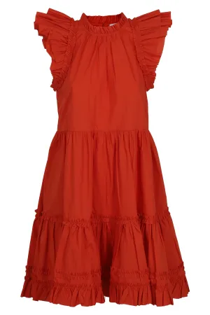 Ulla Johnson Round Neck Ruffled Dress