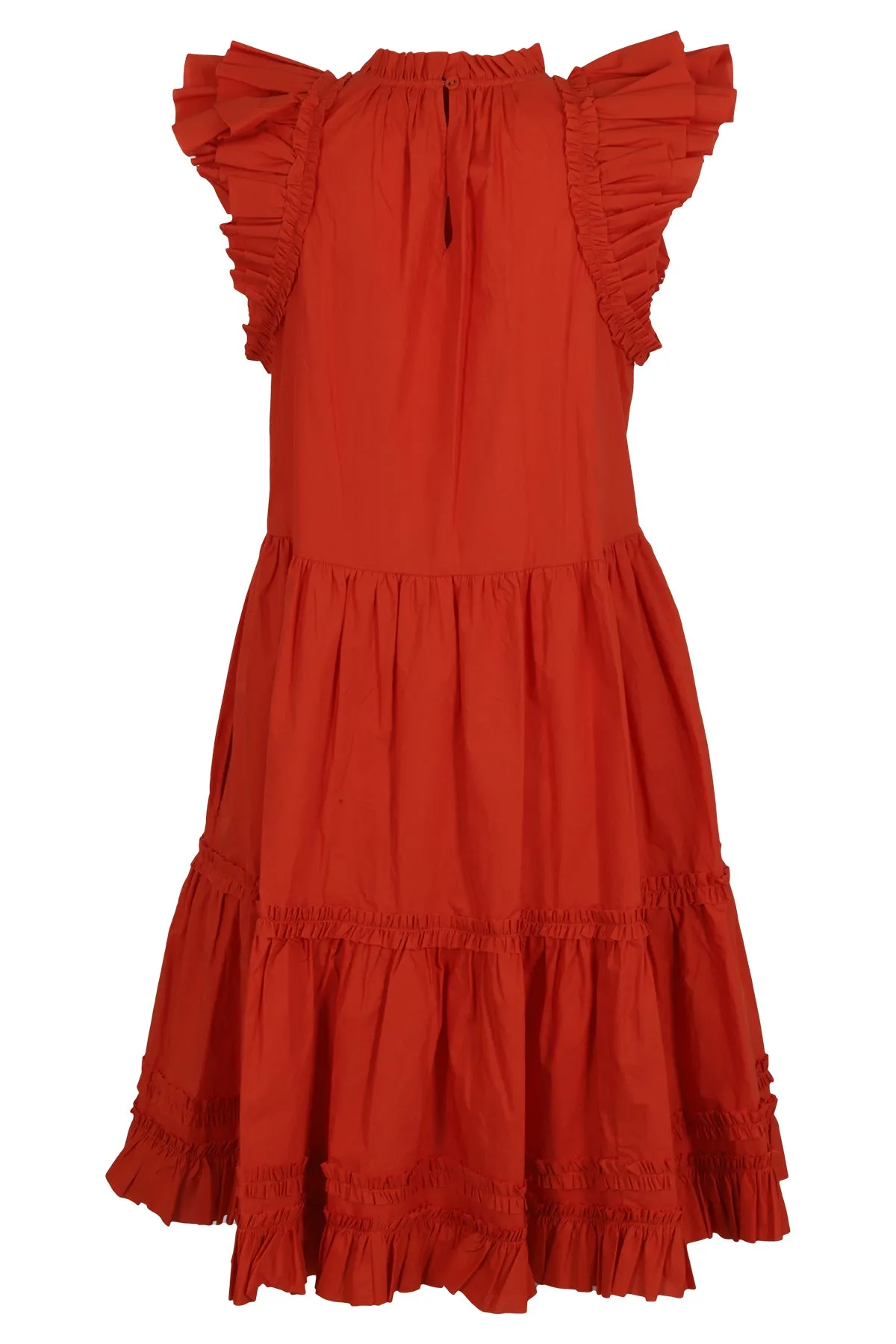Ulla Johnson Round Neck Ruffled Dress