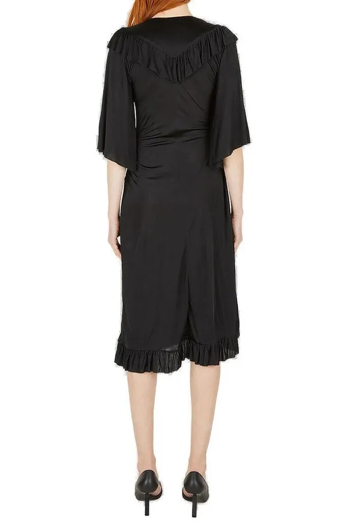 Vetements V-Neck Ruffled Dress