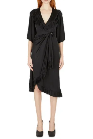 Vetements V-Neck Ruffled Dress