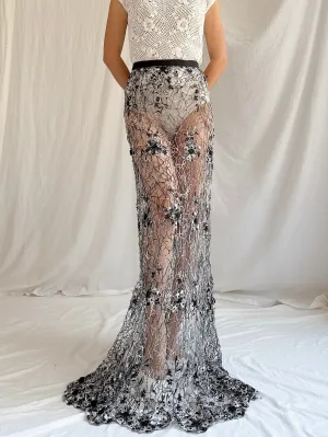 Vintage Sheer Crochet Skirt - M/L