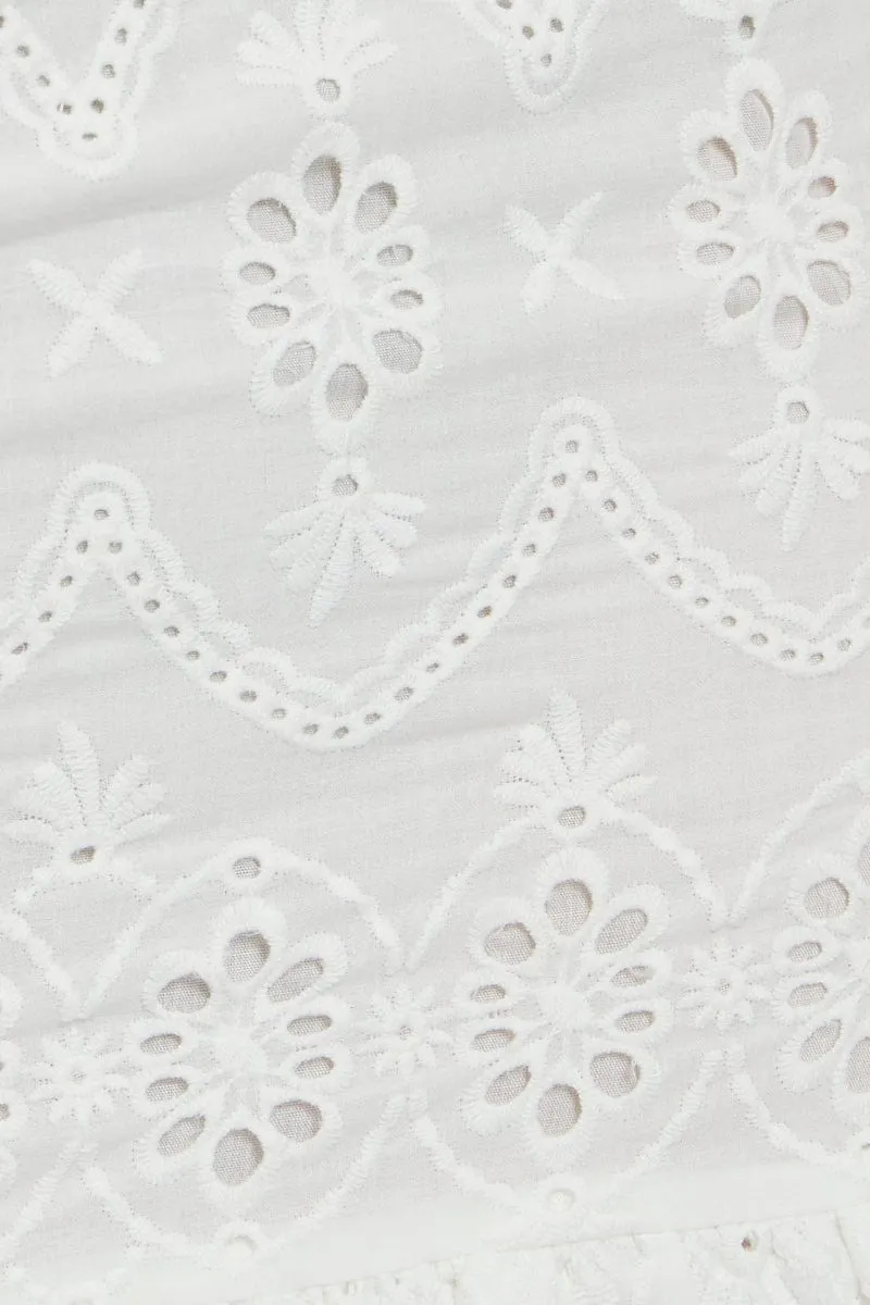 White Lace Hem Frill Skirts