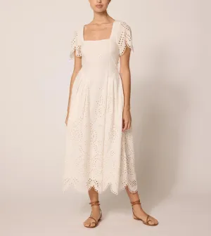 Yesenia Midi Dress | Ivory Eyelet
