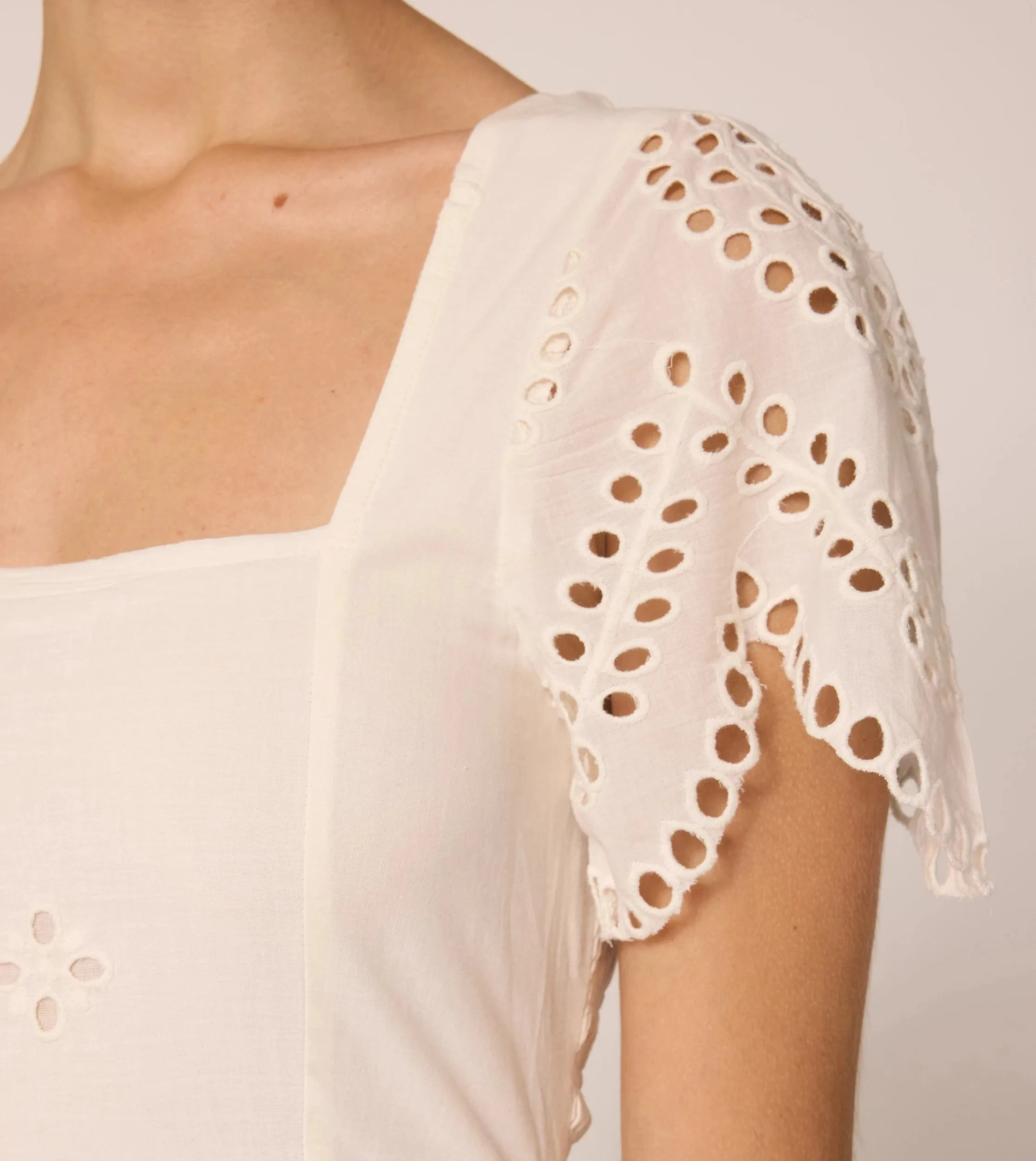 Yesenia Midi Dress | Ivory Eyelet